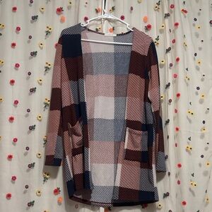 Entro Multicolor Plaid Open-Front Cardigan